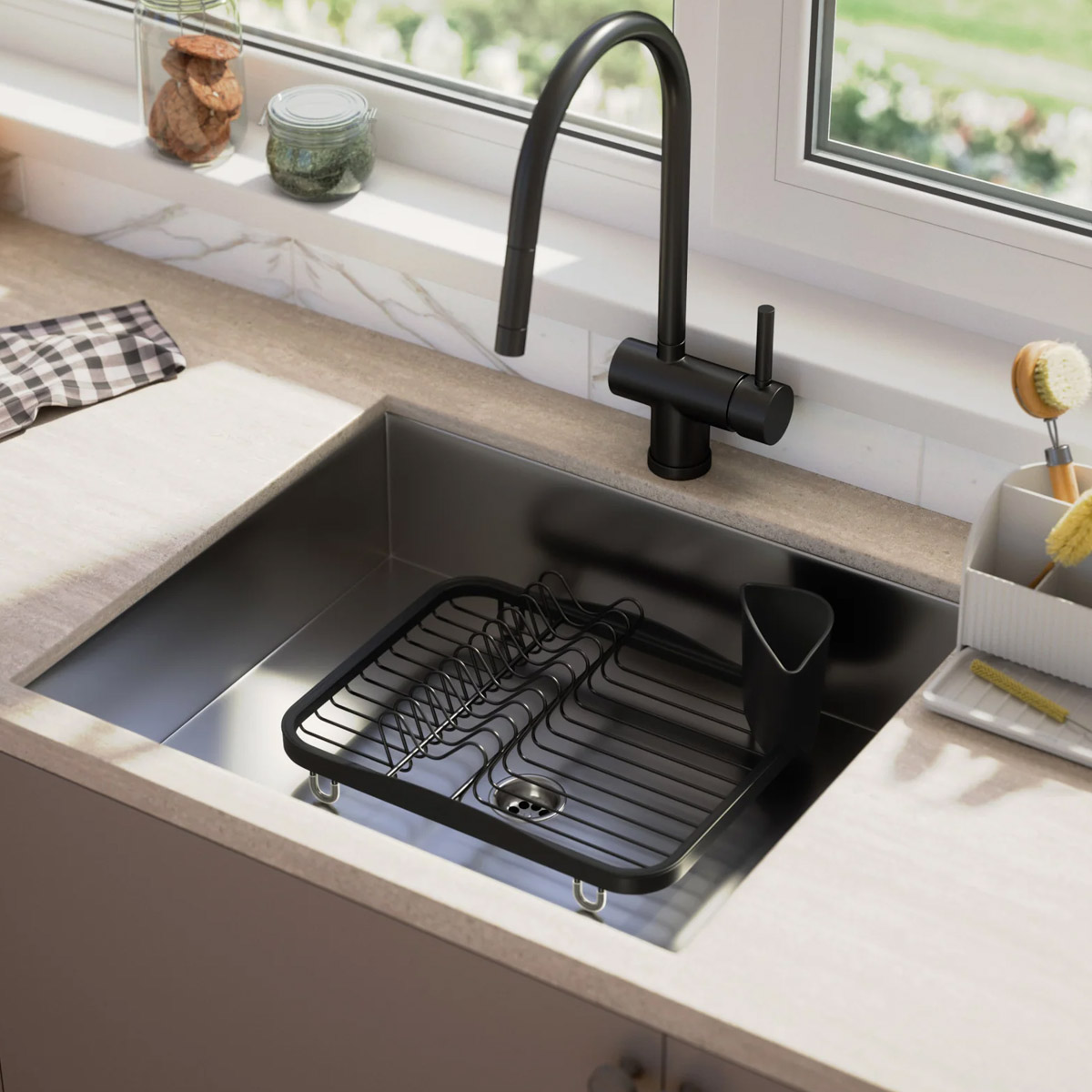Сушилка для посуды Umbra Sinkin 28х14х35,5см, цвет черный