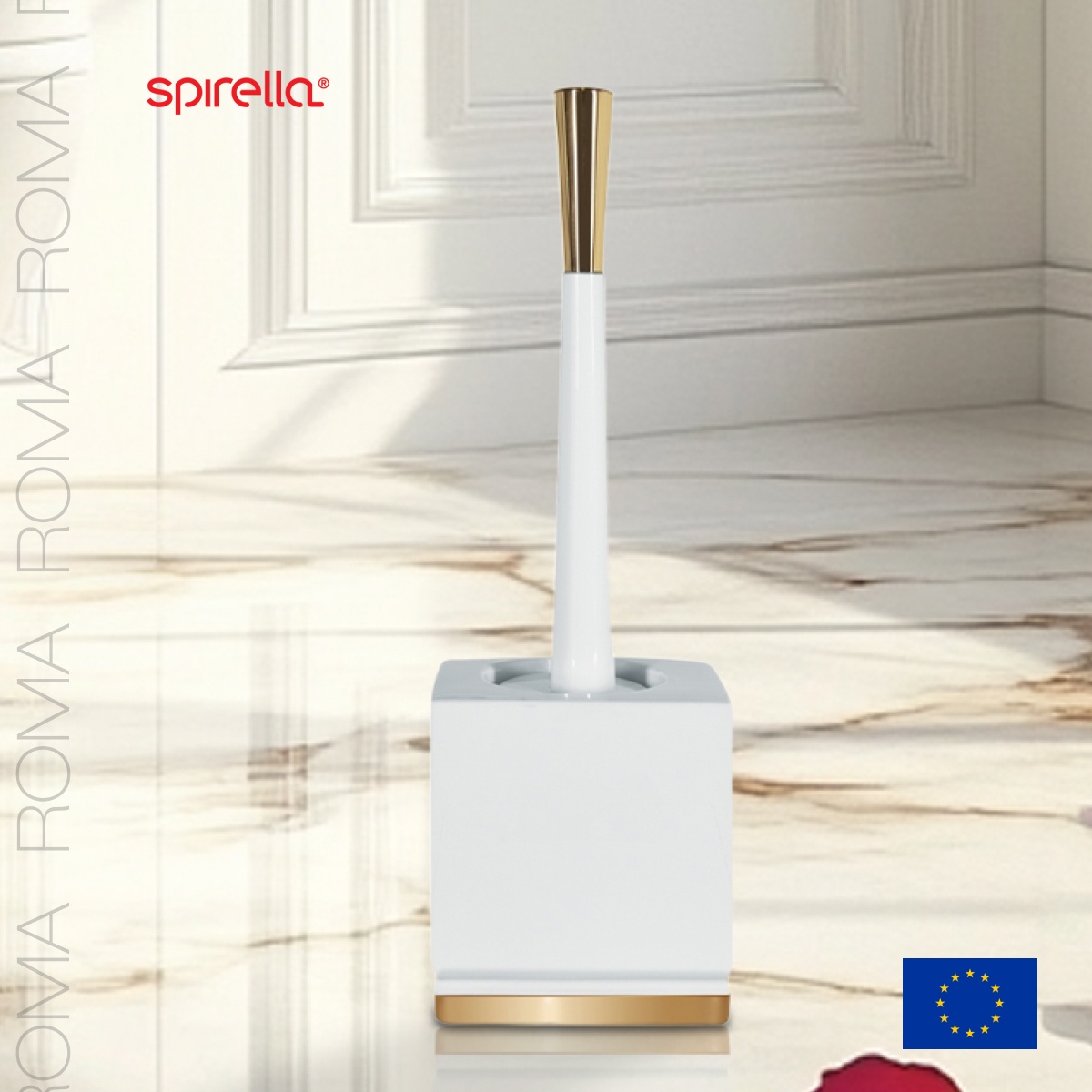 Ерш для унитаза Spirella Roma, белый с золотом