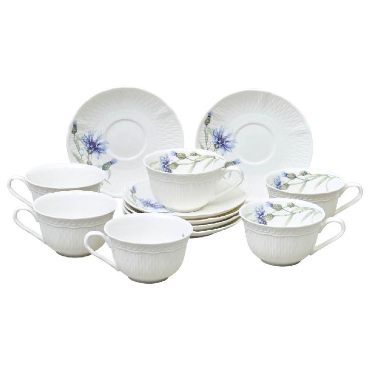 Чайный набор Lefard Васильки, 12 предметов на 6 персон