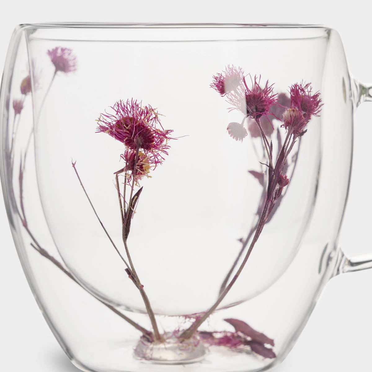 Кружка с сухоцветами внутри Anna Lafarg Лимоны Сиреневые цветы