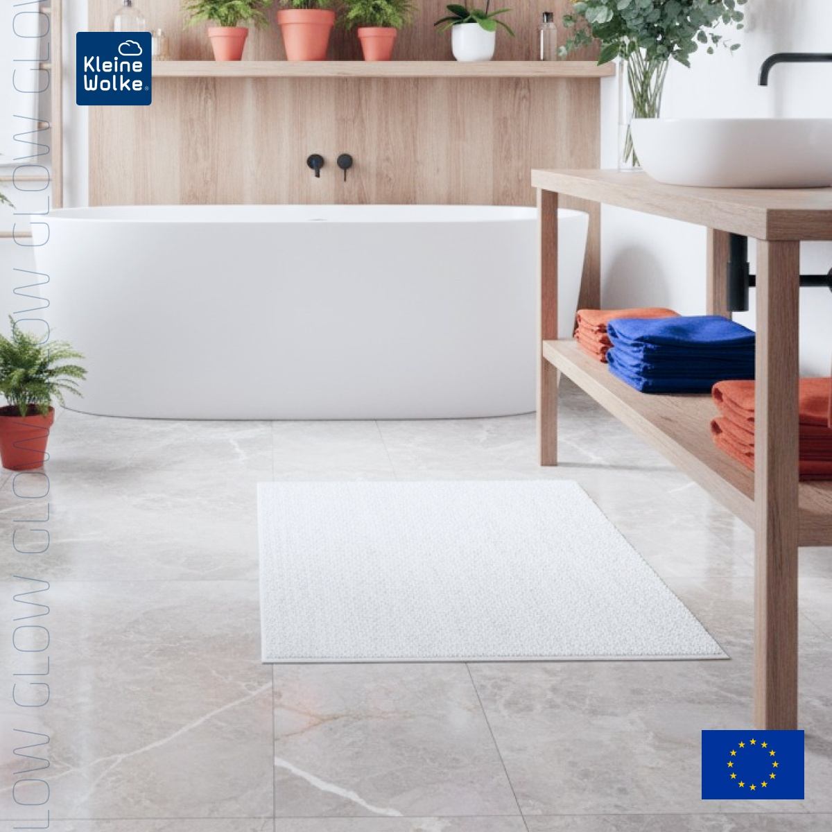 Коврик для ванной комнаты Kleine Wolke Glow 55x65см, белый