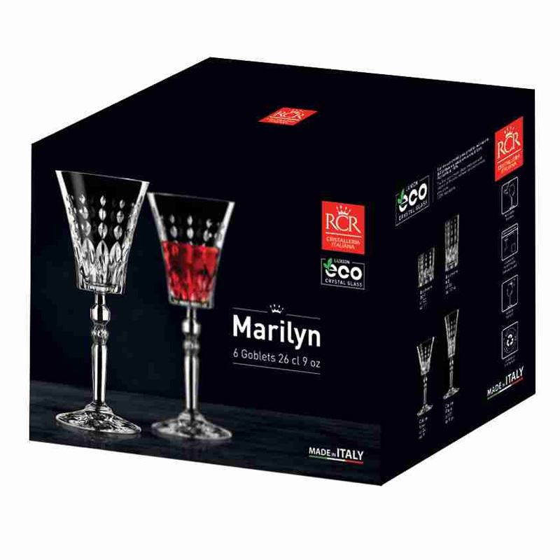 Набор бокалов для вина RCR Cristalleria Italiana Marilyn 260мл, 6шт