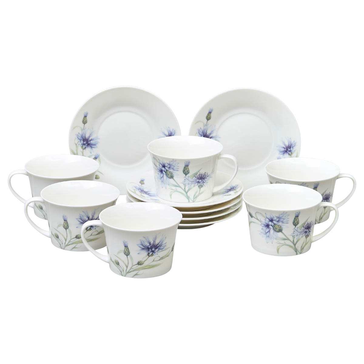 Чайный набор Lefard Васильки 12 предметов на 6 персон