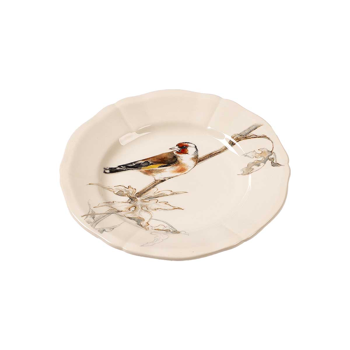 Тарелка для канапе Gien Oiseaux Foret Щегол