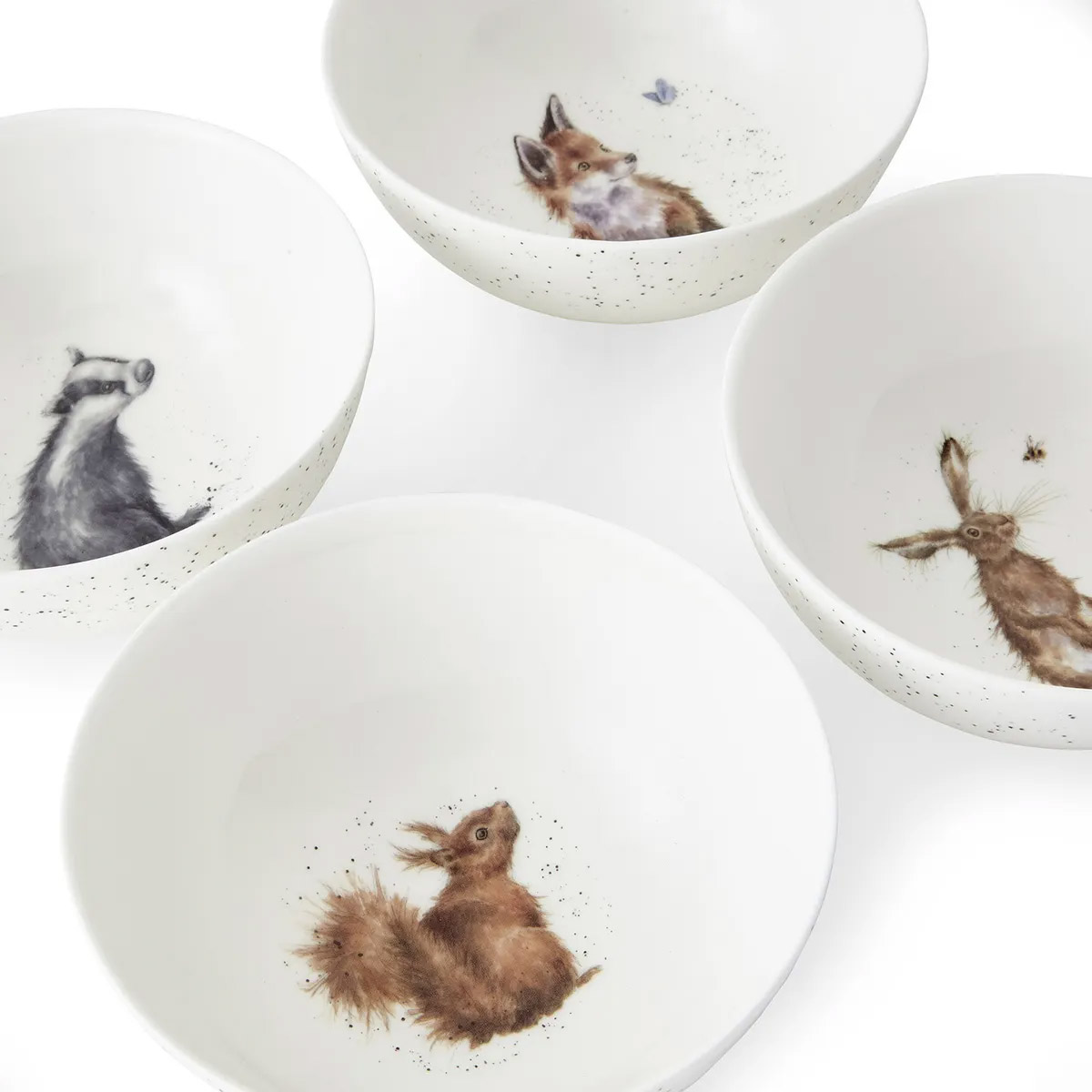 Набор салатников Royal Worcester’s Wrendale Designs Барсук, заяц, белка, лиса 4шт