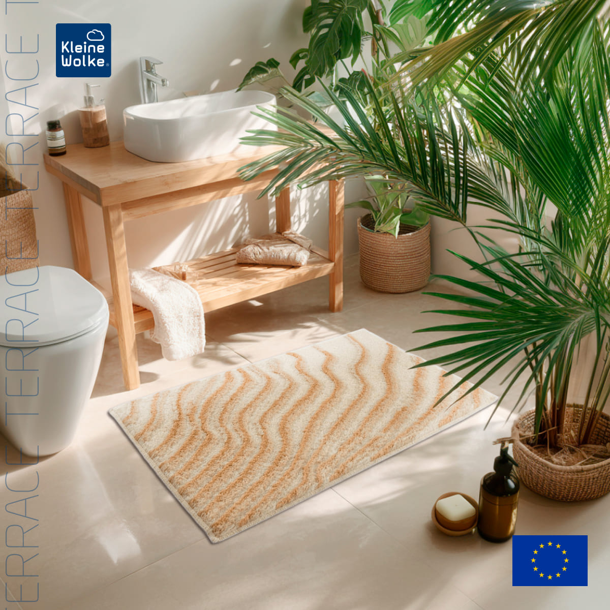 Коврик для ванной комнаты Kleine Wolke Terrace 60x100см, бежевый