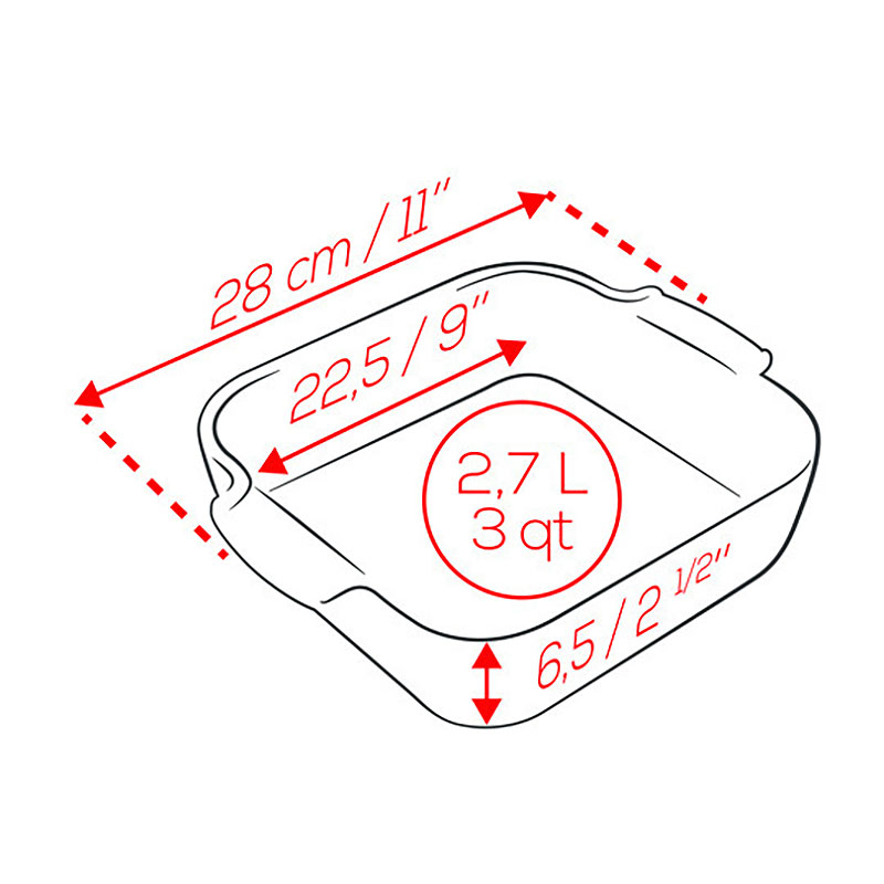 Форма для запекания квадратная Peugeot Red 28x28см