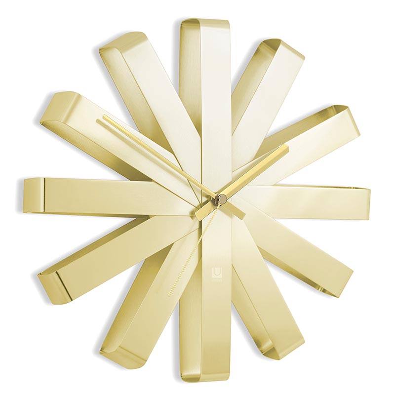

Часы настенные Umbra Ribbon, латунь, Бронзовый
