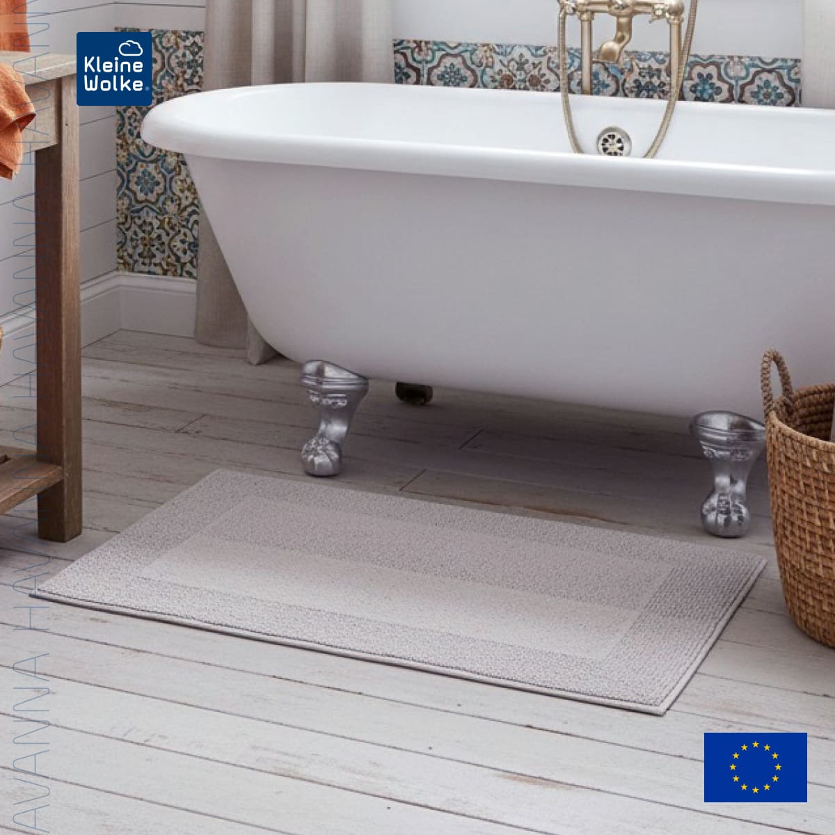 Коврик для ванной 55x65см Kleine Wolke Havanna, серебряный