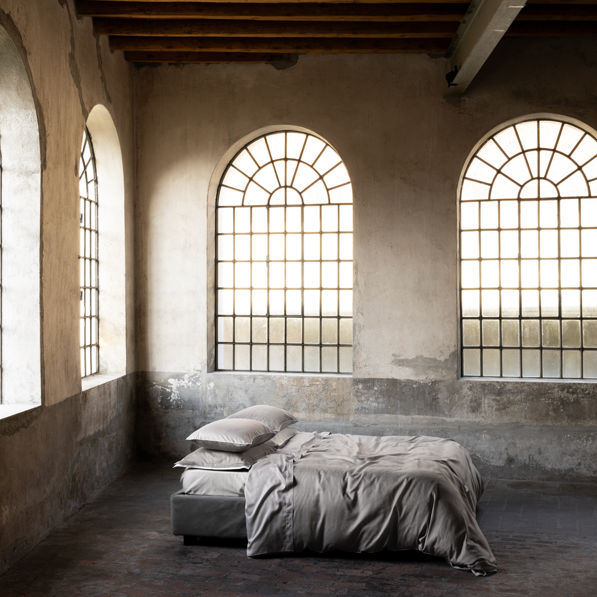 Комплект постельного белья евро Emanuela Galizzi Mikado 2552, серо-зеленый