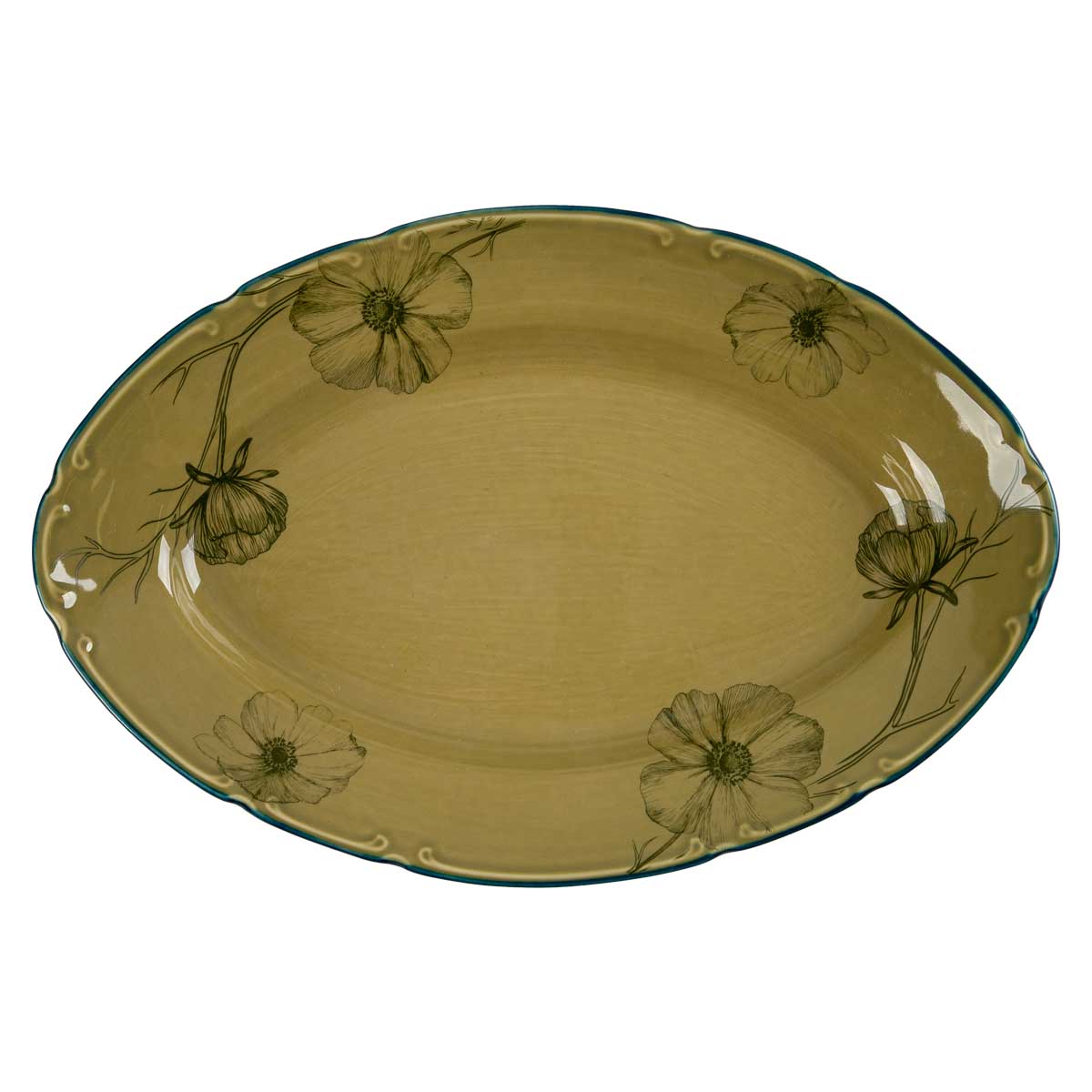 Блюдо овальное 29x20см Дымов Керамика Космея Вечер 20.00