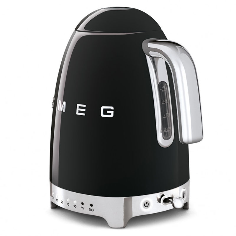 Чайник электрический Smeg 50’s Style с регулируемой температурой, черный