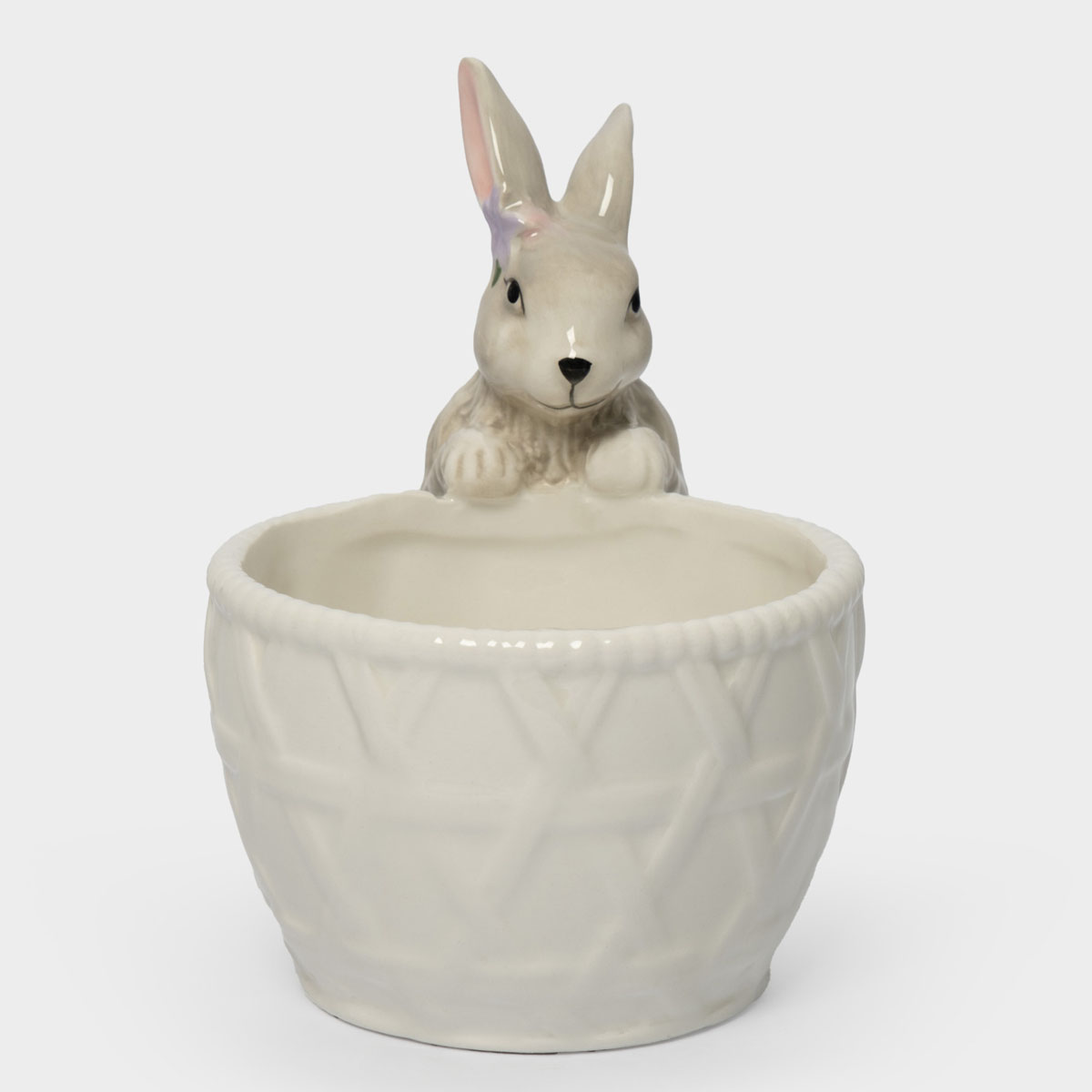 Конфетница Anna Lafarg Пасха Натуральная Кролик с корзинкой