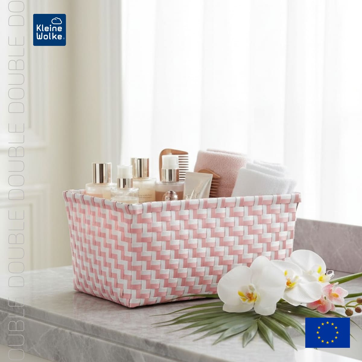 Корзина для хранения Kleine Wolke Box Double Light Pink 33х17х23см, цвет розовый