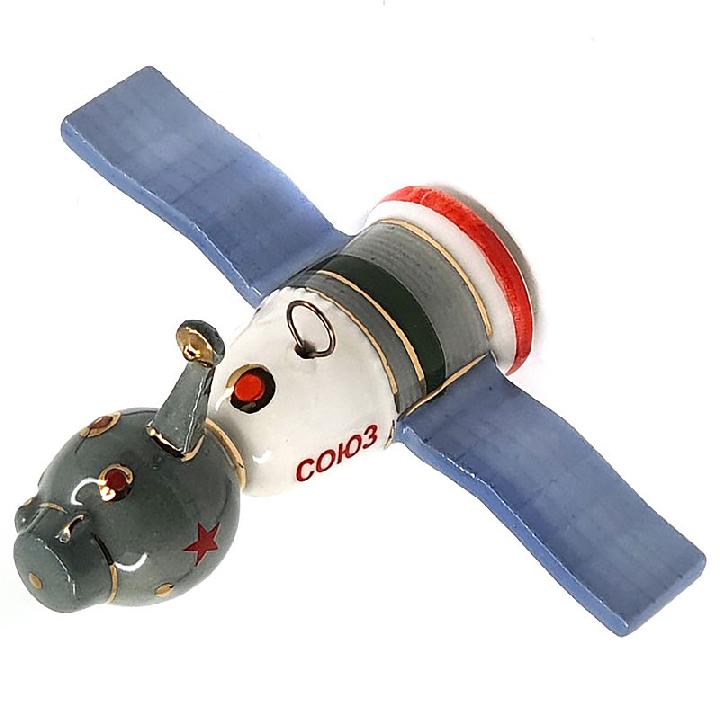 Елочная игрушка Фарфоровая мануфактура Ретро-Космос. Союз