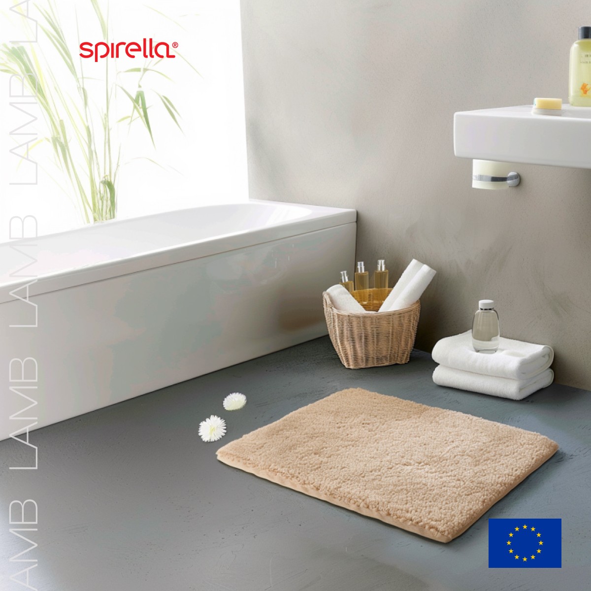 Коврик для ванной 55x65см Spirella Lamb, бежевый