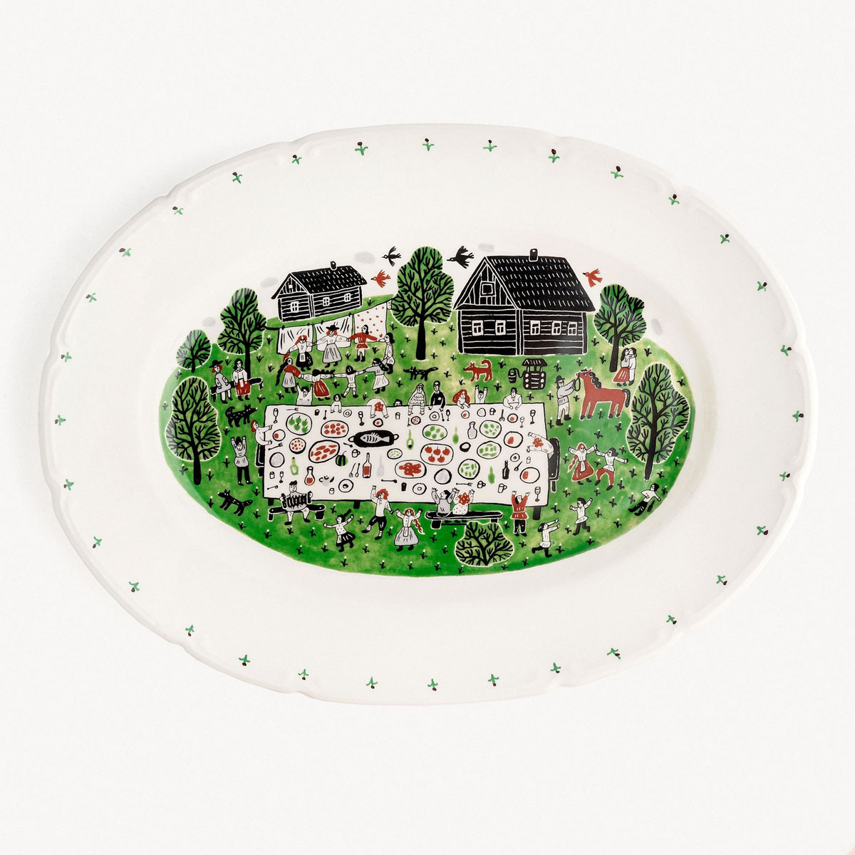 Блюдо овальное Дымов Керамика Огород Уткина Свадьба