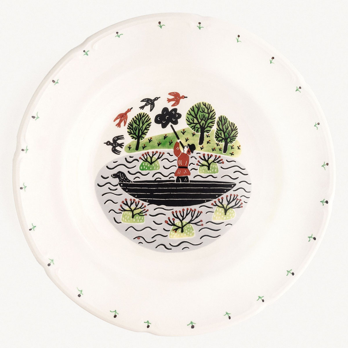 Тарелка суповая Дымов Керамика Огород Уткина Охота