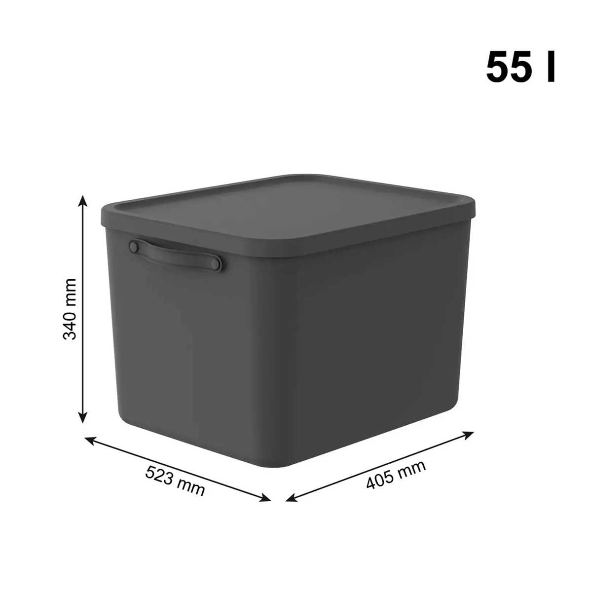 Ящик для хранения Rotho Mythen 52,3x40,5x34см, черный