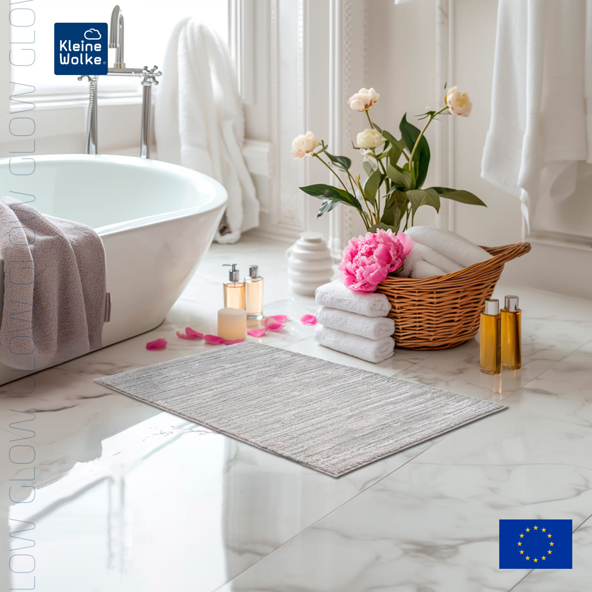 Коврик для ванной комнаты Kleine Wolke Glow 70x120см, светло-серый