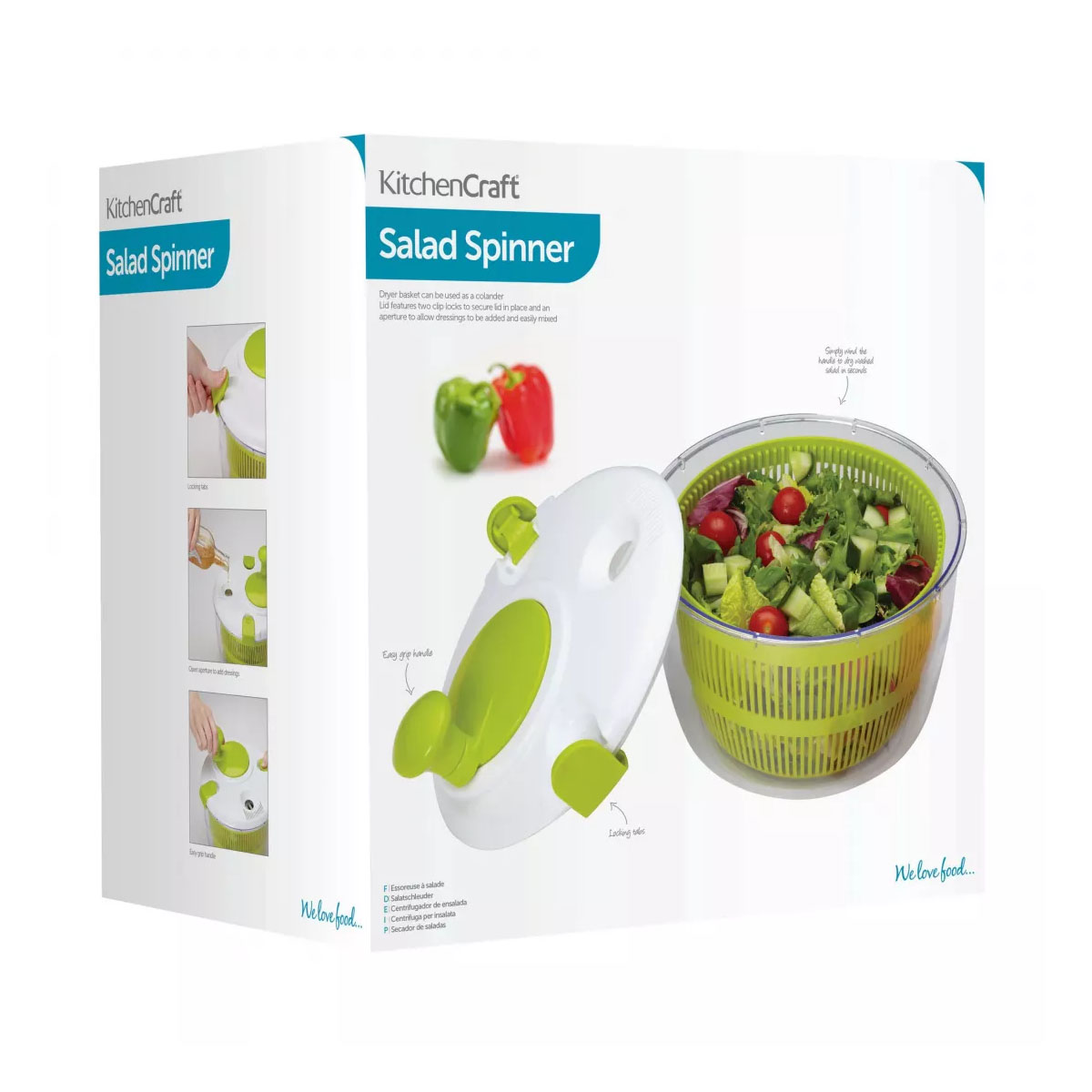 Сушилка для салата с крышкой Kitchen Craft Twist action