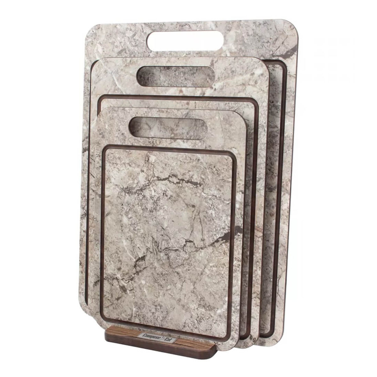 Набор разделочных досок на подставке ComposeEat Everyday мрамор серый, 3шт