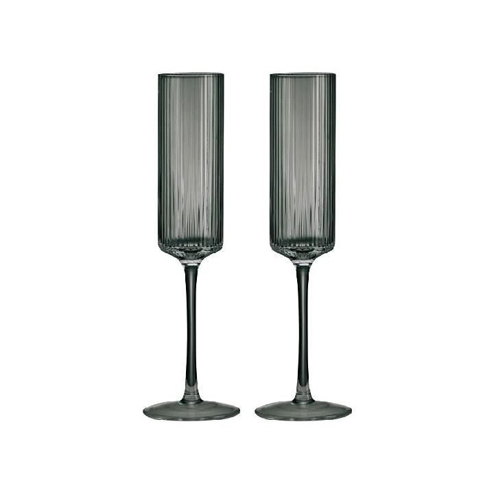 Набор бокалов для шампанского Pozzi Milano 1876 Modern Classic 200мл 2шт, серый