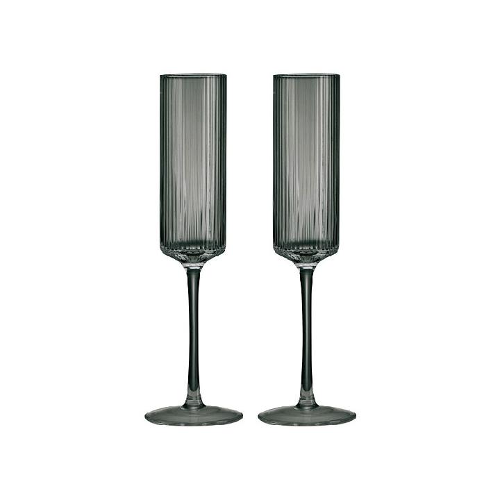 Набор бокалов для шампанского Pozzi Milano 1876 Modern Classic 200мл 2шт, серый