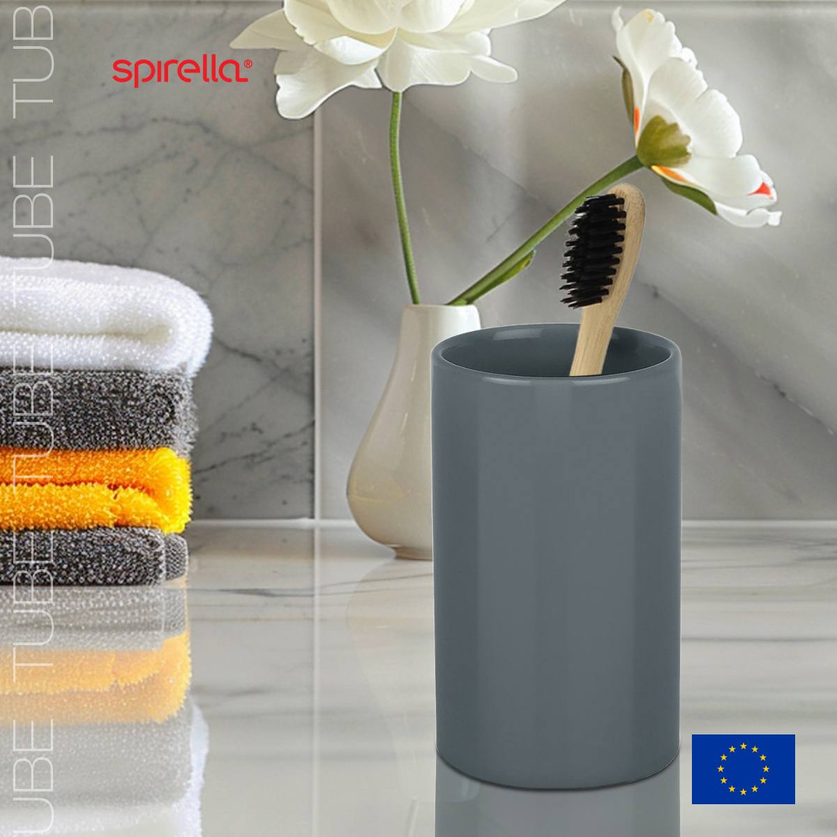 Стакан для зубных щеток Spirella Tube Dark Grey