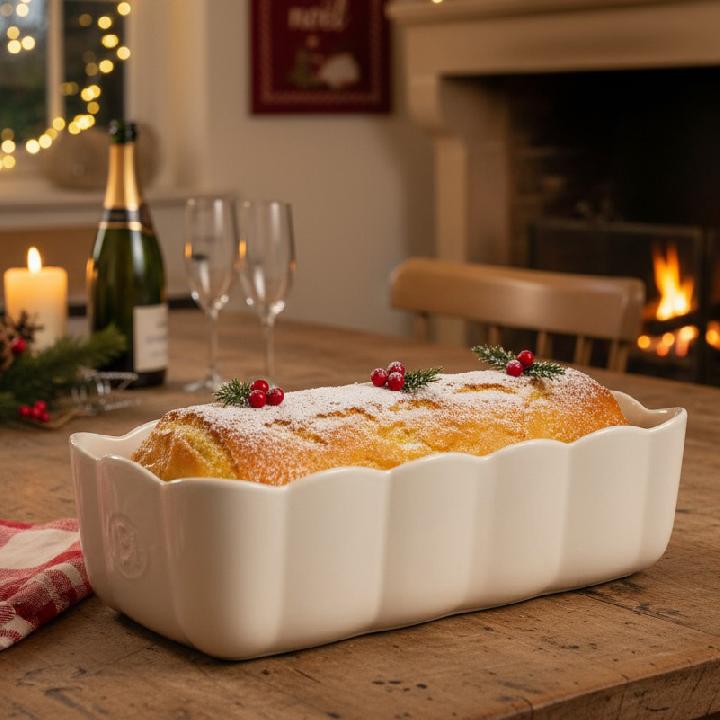 Форма для выпечки Emile Henry прямоугольная с волнистыми бортами 28,5х13 см, цвет крем