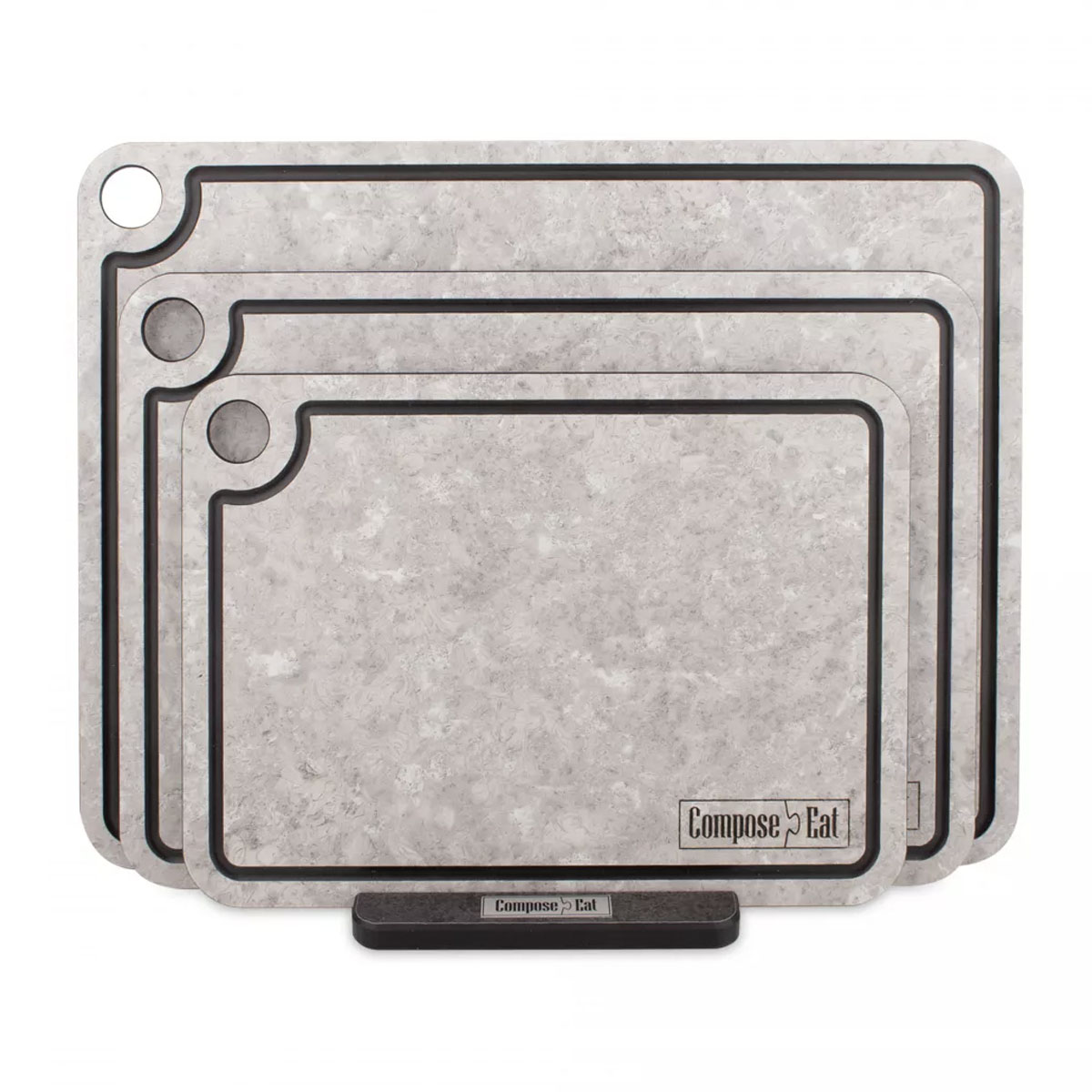 Набор разделочных досок на подставке ComposeEat Elegance белый камень