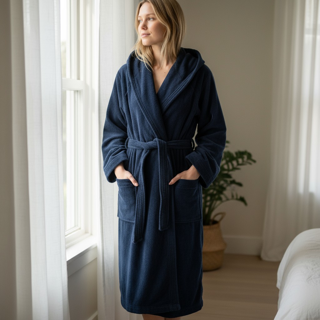 Халат женский Casa Lusso размер L, темно-синий