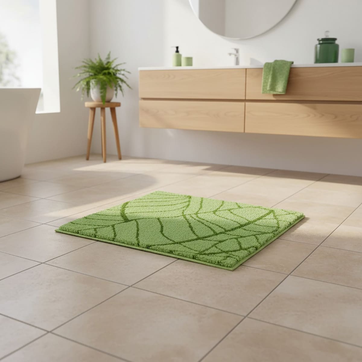 Коврик для ванной 60x60см Kleine Wolke Kingston, зеленый