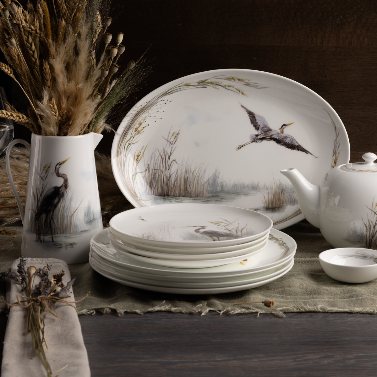 Набор чайных пар Zapel Ardea Cinerea 12 предметов на 6 персон