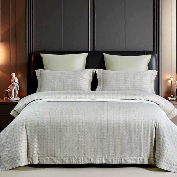 Комплект постельного белья евро Anabella Asabella оливковый жаккард