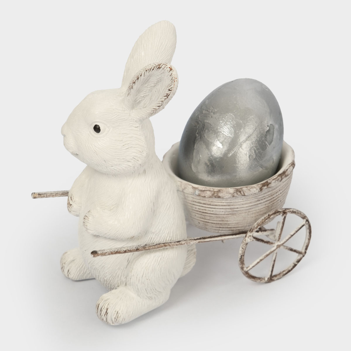 Подставка для яйца Anna Lafarg Пасха Натуральная Кролик с тележкой