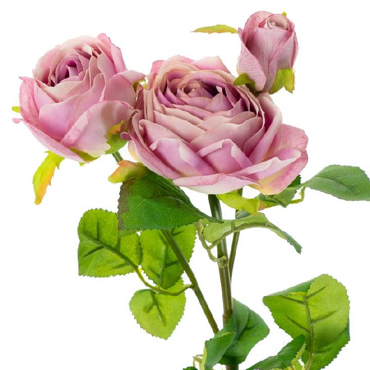 Цветы искусственные FloDecor Роза 43см, цвет розовый
