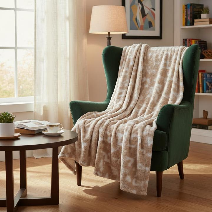 Плед 200x220см Pappel Cotton, бежевый