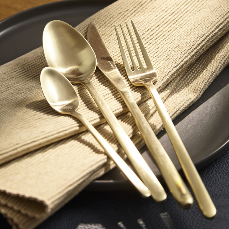 Набор столовых приборов Liberty Jones Pure 24 предмета на 6 персон, матовый золотой