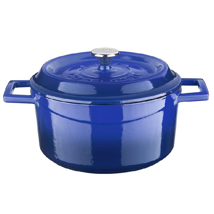 Кастрюля чугунная Lava 2,82л, цвет голубой