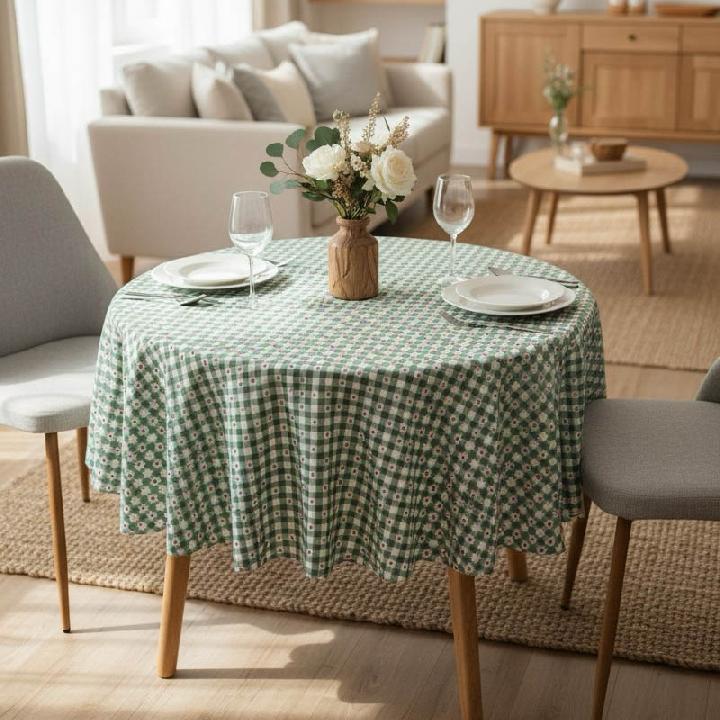 Скатерть круглая Andrea Fontebasso Textile Green Chalet 170см