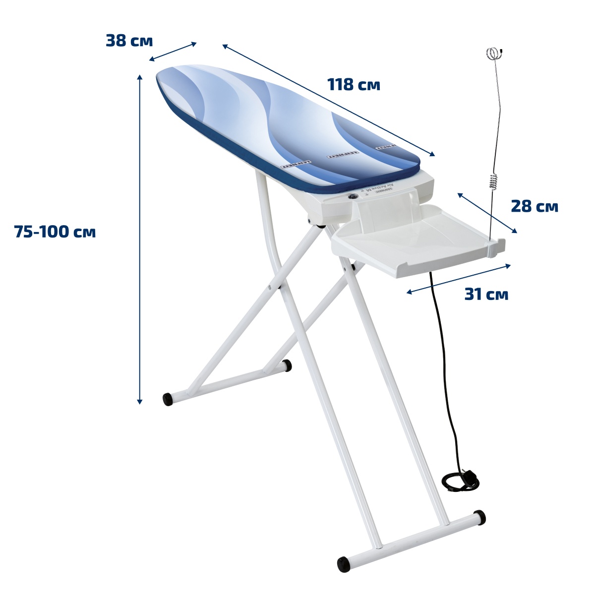 Гладильная доска Leifheit AirActive M с электроподключением 118x38см