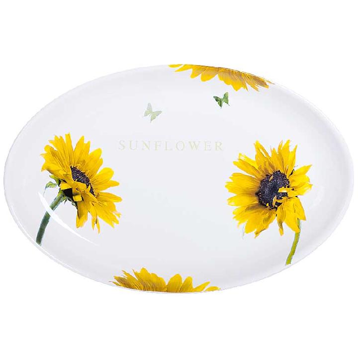 Поднос овальный Ceramiche Viva Sunflower 50x33см