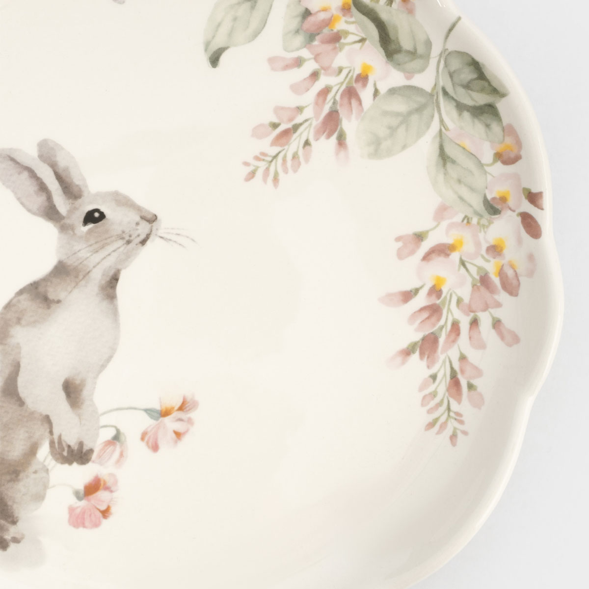 Тарелка обеденная Anna Lafarg Пасха Натуральная Кролик с цветами