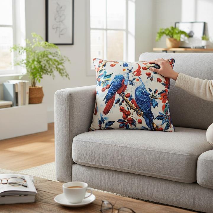 Подушка декоративная Фабрика Дивные птицы Попугаи