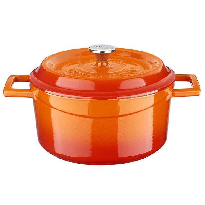 Кастрюля чугунная Lava 2,82л, цвет оранжевый