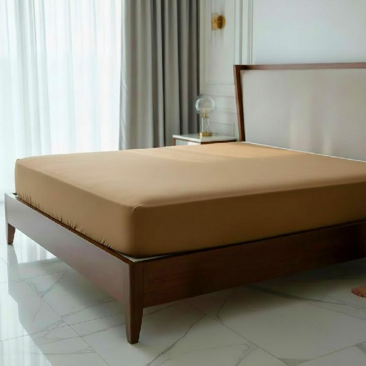 Простыня натяжная 2-спальная Pappel Comfort, цвет темно-коричневый