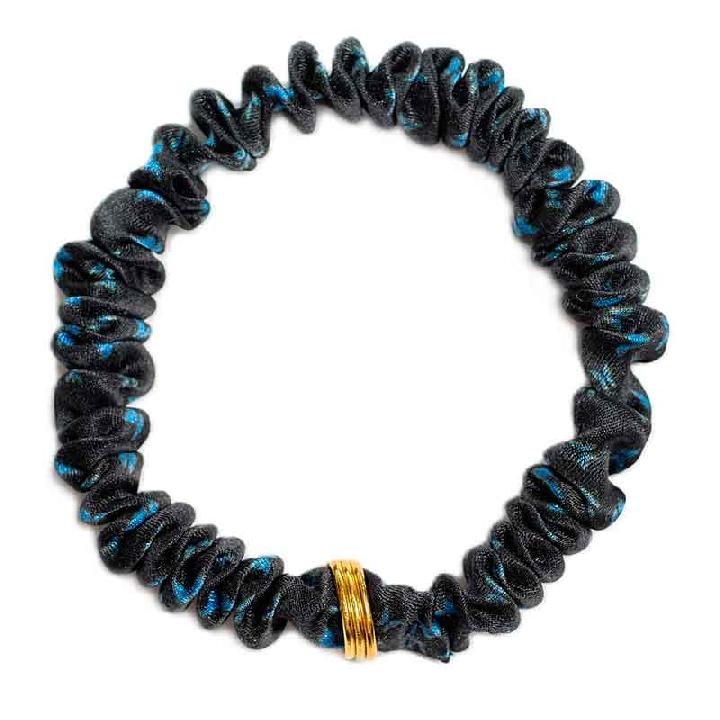 Шелковая резинка мини для волос Mollen Орея черная