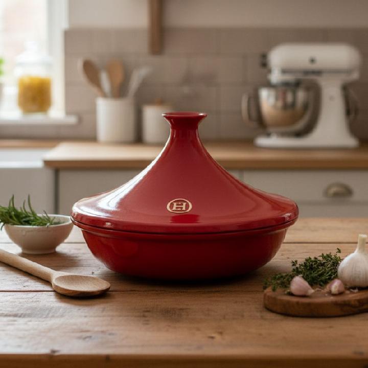 Тажин Emile Henry II, 27 см., 2 л., цвет гранат