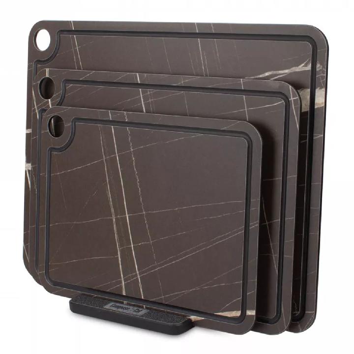 Набор разделочных досок на подставке ComposeEat Elegance мрамор Сахара Brown, 3шт